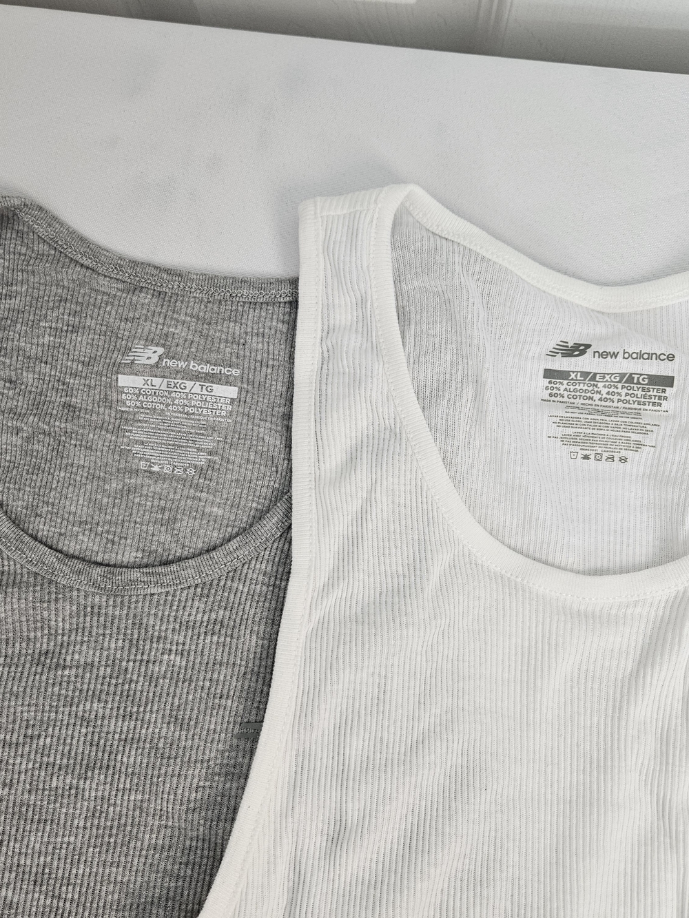 New Balance  Bundle Of Two Ribbed Tank Tops — White & Gray NWOT